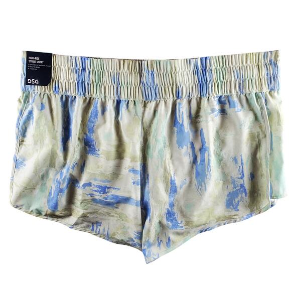 DSG Womens XXL High Rise Stride Short Torn Camo Faded Olive‎ Built in Brief New - Picture 2 of 6